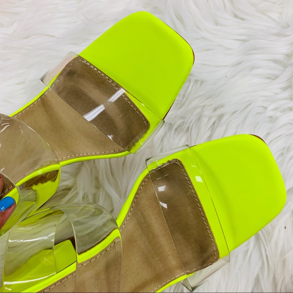 Neon yellow clear chunk heel - Picture 6 of 6